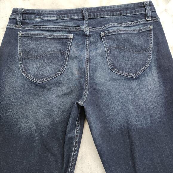 Lee Riders Jeans Womens‎ Size 18L Blue Dark Wash Mid Rise Skinny Jeans Stretch - Picture 3 of 12